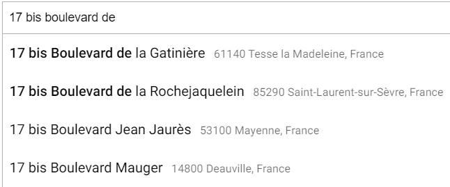 France Address Autocomplete