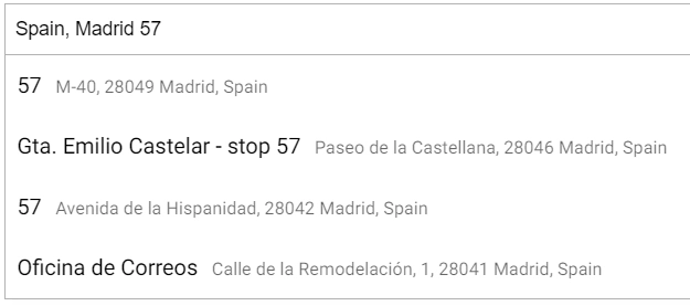 Spain Address Autocomplete